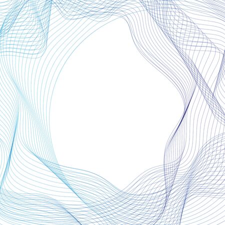 Blue abstract waves background, waved lines for brochure, website, flyer design. Transparent linesのイラスト素材