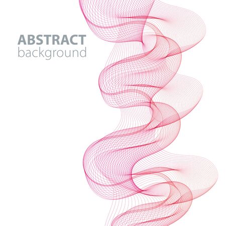 Purple abstract waves background, waved lines for brochure, website, flyer design. Transparent linesのイラスト素材