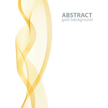 Gold abstract waves background, waved lines for brochure, website, flyer design. Golden linesのイラスト素材