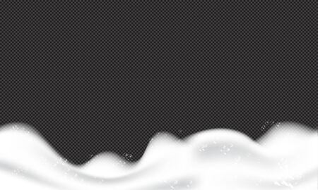 Bath foam soap with bubbles isolated vector illustration on transparent background. Shampoo and soap foam lather vector illustration.のイラスト素材