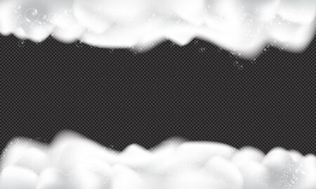 Bath foam soap with bubbles isolated vector illustration on transparent background. Shampoo and soap foam lather vector illustrationのイラスト素材