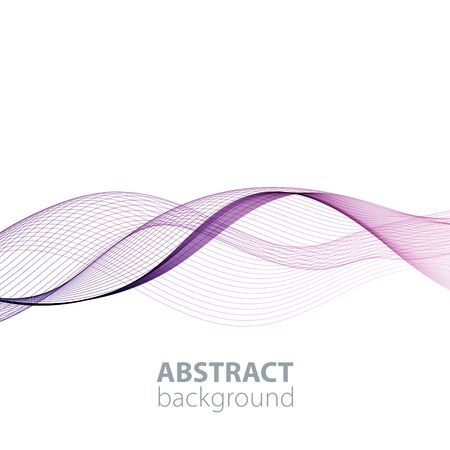 Purple abstract waves background, waved lines for brochure, website, flyer design. Transparent linesのイラスト素材