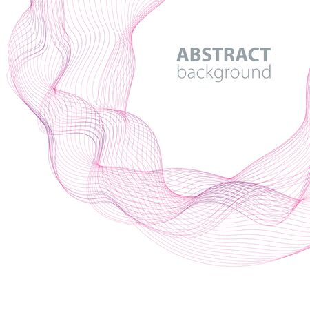Purple abstract waves background, waved lines for brochure, website, flyer design. Transparent linesのイラスト素材