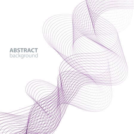 Purple abstract waves background, waved lines for brochure, website, flyer design. Transparent linesのイラスト素材