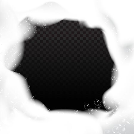 Soap bubble with rainbow reflection on transparent background.Set of foam bubble, great design for any purposes.のイラスト素材
