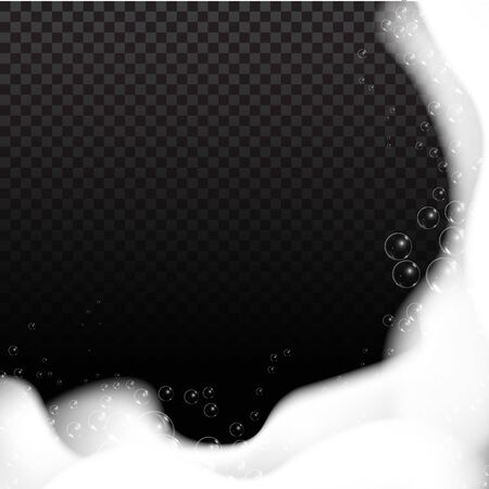 Soap bubble with rainbow reflection on transparent background.Set of foam bubble, great design for any purposesのイラスト素材