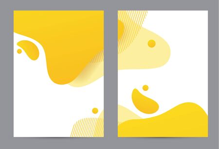 Amoeba funky design for print products. Dynamic style banner set with amoeba funky gradient elements. Creative for poster, web, landing, page, cover, ad, greeting, card, social media, promotion.のイラスト素材
