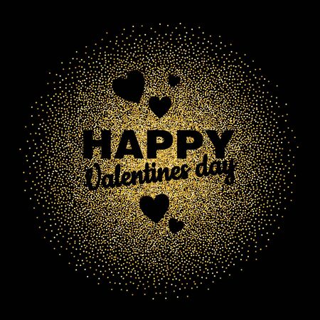 Gold heart glittering.Card with golden dust and heart on background. Vector illustration for Valentine's Dayのイラスト素材