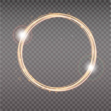 Bright halo. Abstract glowing circles. Light optical effect halo on transparent background.のイラスト素材