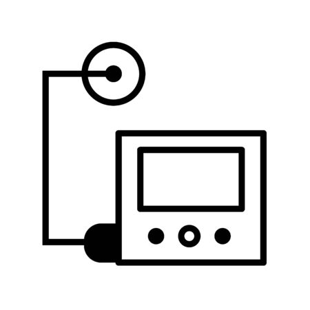 Diabetes and blood sugar measurement line icons. Diabetes disease icons set, glucose monitoring life.のイラスト素材