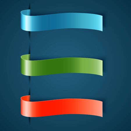 Colorful ribbon for title, design of promotional products, use to highlight title or promotional information. Banner, ribbon for web or print, vector illustrationのイラスト素材