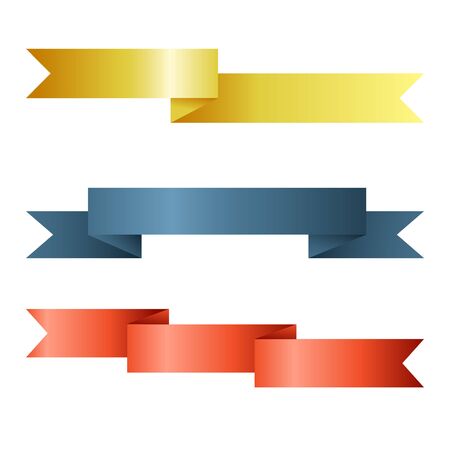 Colorful ribbon for title, design of promotional products, use to highlight title or promotional information. Banner, ribbon for web or print, vector illustration.のイラスト素材