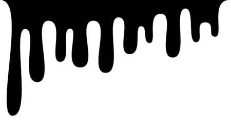 Black melt drips or liquid sauce drops. Black liquid or melted chocolate drips, current paint.のイラスト素材
