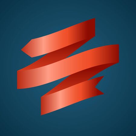 Colorful ribbon for title, design of promotional products, use to highlight title or promotional information. Banner, ribbon for web or print, vector illustrationのイラスト素材