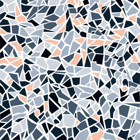 Terrazzo flooring vector pattern. Modern vector illustration for fabric print, wrapping paper, flooring. Classic venetian terrazzo style of floor of natural stone, granite, quartz.のイラスト素材