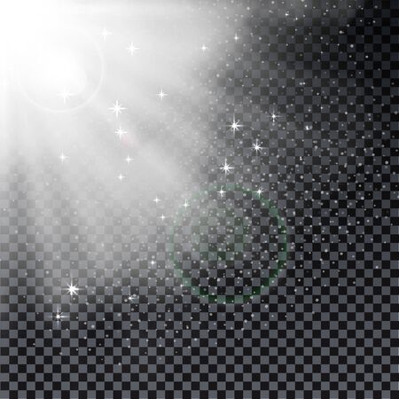 Snow powder. White explosion of snow and light, design elements for christmas, new year holidays on dark background. White explosion and powder. Vector illustration of burst.のイラスト素材