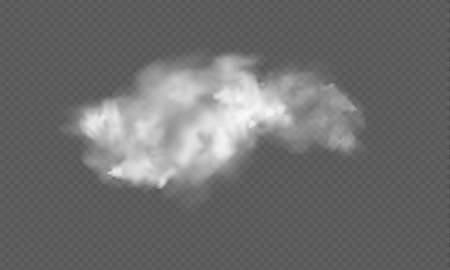 Realistic transparent cloud. Texture of clouds for template decoration, web and print, realistic texture for storm and sky. Vector Illustrations.のイラスト素材