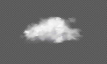 Realistic transparent cloud. Texture of clouds for template decoration, web and print, realistic texture for storm and sky. Vector Illustrationsのイラスト素材