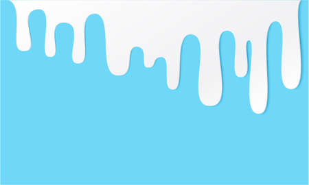 White melt drips or liquid sauce and milk drops. White liquid or melted chocolate drips, milk current paintのイラスト素材