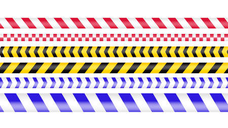 Police Tape Crime Danger Line Caution Police Lines Isolated Warning Barricade Tapes Set Of Warning Ribbons Vector Illustration On White Background の素材 Fy ストックフォトのamanaimages Plus