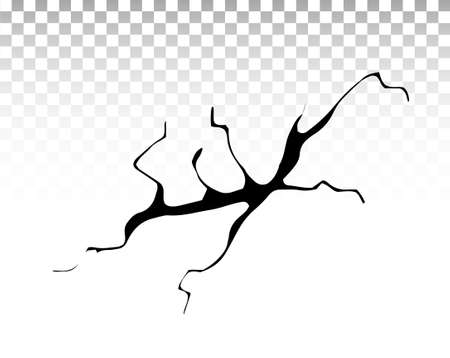 Ground cracks. Earthquake and ground cracks, hole effect, craquelure and damaged wall texture. Vector illustrations for earthquake, crash, destruction.のイラスト素材