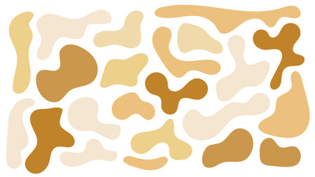 Irregular blob, set of abstract organic shapes. Brown ground irregular random blobs. Simple liquid amorphous splodge. Trendy minimal designs for presentations, banners, posters and flyers.のイラスト素材