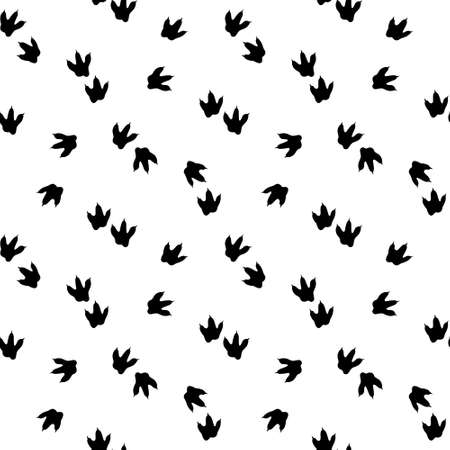 Dinosaur footprint tracks. Minimal seamless pattern. Background with paw, claw predator. Dinosaur footprint illustration perfect for textile, wrap and wallpaper and design.のイラスト素材
