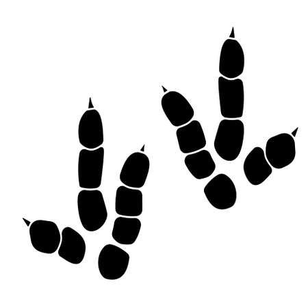 Dinosaur footprint tracks vector illustration. Background with paw, claw predator. Dinosaur footprint illustration perfect for textile, wrap and wallpaper and design.のイラスト素材