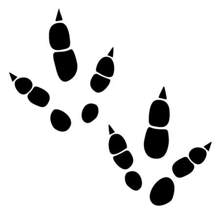 Dinosaur footprint tracks vector illustration. Background with paw, claw predator. Dinosaur footprint illustration perfect for textile, wrap and wallpaper and design.のイラスト素材