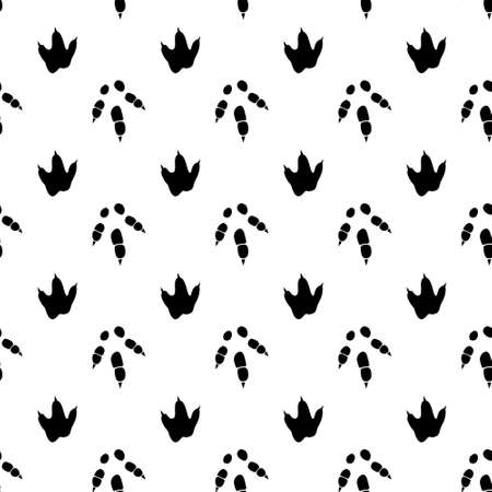 Dinosaur footprint tracks. Minimal seamless pattern. Background with paw, claw predator. Dinosaur footprint illustration perfect for textile, wrap and wallpaper and design.のイラスト素材