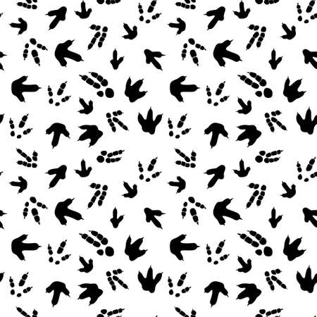 Dinosaur footprint tracks. Minimal seamless pattern. Background with paw, claw predator. Dinosaur footprint illustration perfect for textile, wrap and wallpaper and designのイラスト素材