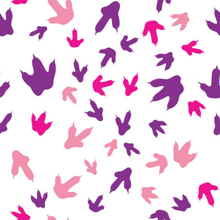 Dinosaur footprint tracks. Minimal color seamless pattern. Background with paw, claw predator. Dinosaur footprint seamless pattern perfect for textile, wrap and wallpaper and design.のイラスト素材
