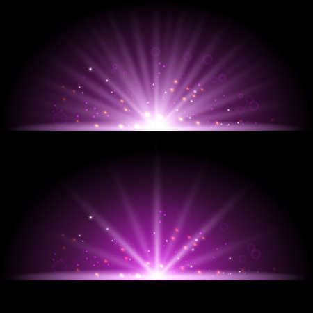 Putple spotlight. Bright lighting with spotlights of the stage on transparent background.のイラスト素材