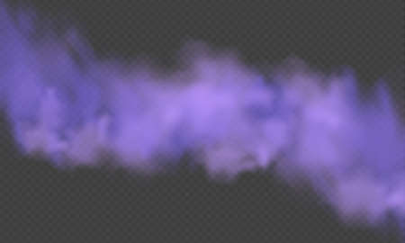 Purple fog or smoke.Purple dust with particles. Violet smoke or dust isolated on transparent background. Abstract mystical gas. Vector illustration.のイラスト素材