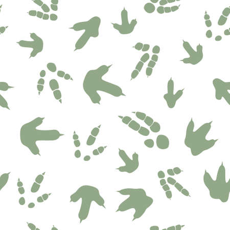 Dinosaur footprint tracks. Minimal color seamless pattern. Background with paw, claw predator. Dinosaur footprint seamless pattern perfect for textile, wrap and wallpaper and design.のイラスト素材