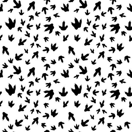 Dinosaur footprint tracks. Minimal seamless pattern. Background with paw, claw predator. Dinosaur footprint illustration perfect for textile, wrap and wallpaper and design.のイラスト素材