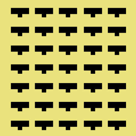 Peg board with curly holes. Yellow peg board perforated texture background for working bench tools. Vector illustration.のイラスト素材