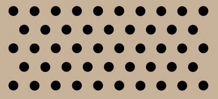Peg board with round holes. Brown rectangle peg board perforated texture background for working bench tools. Vector illustration.のイラスト素材