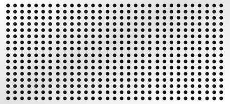 Peg board with round holes. White peg board perforated texture background for working bench tools. Vector illustration.のイラスト素材