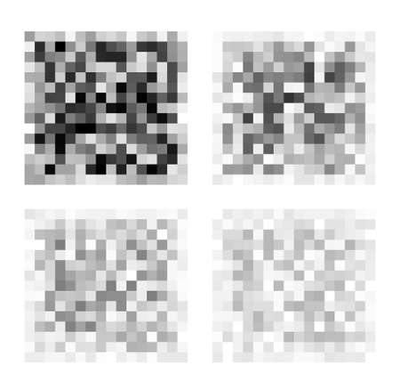 Censored pixel bar. Set of blured grey censorship background. Vector illustration for photo, app or tv.のイラスト素材