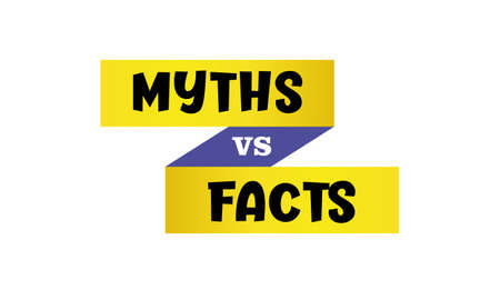 Myths and facts sign. Myths vs Facts header design. True or false facts bubble. Banner design for any purposes.のイラスト素材
