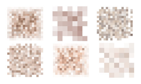 Censored pixel bar set. Nudity skin or sensitive text adult content cover. Censored picture vector illustration.のイラスト素材