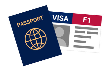 USA student viza F1. Visa in the United States study for foreign students.のイラスト素材
