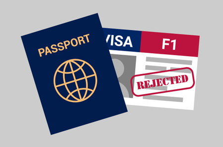 USA student viza F1. Visa in the United States study for foreign students.のイラスト素材
