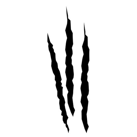 Cat scratches. Black claws animal scratch, Torn paper. Cat claws trace. Vector illustration on black backgroundのイラスト素材