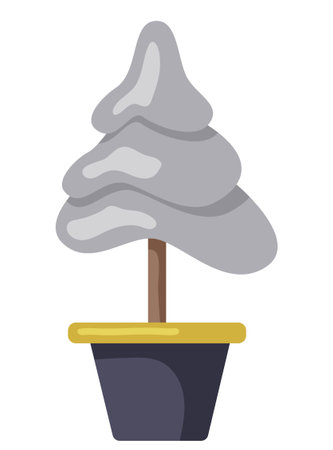 Cristmas tree. Pines for greeting card, invitation,banner, web.Winter holiday. Icons collection. Beautiful elegant Christmas tree. Modern flat design, boho styleのイラスト素材