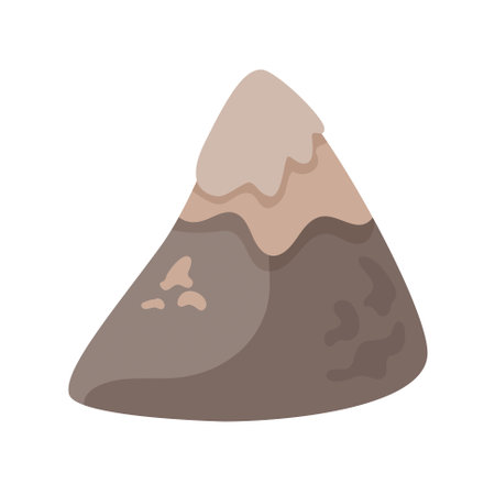 Mountains with snow on top. A sign and symbol of travel, business, achievement, motivation, victory. Vector illustrationのイラスト素材