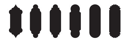 Islamic window shape. Arabic door shape. Islamic arhitecture elements of window and door.のイラスト素材