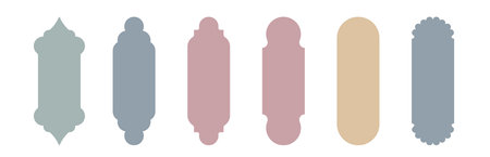 Islamic window boho colors shape. Arabic door shape. Islamic arhitecture elements of window and door.のイラスト素材