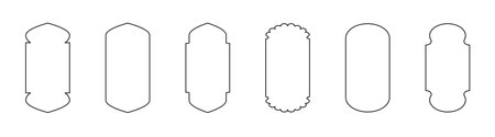 Gold islamic window shape. Arabic door frame. Islamic arhitecture elements of window and doorのイラスト素材